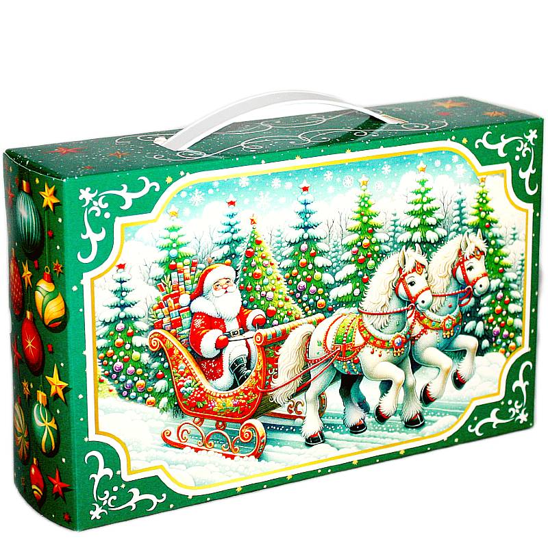 Сладкий новогодний подарок в жестяной упаковке весом 450 грамм